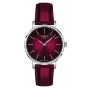 Tissot Everytime 34mm T143.210.17.331.00 - cinturino e quadrante rosso bordeaux - cassa acciaio